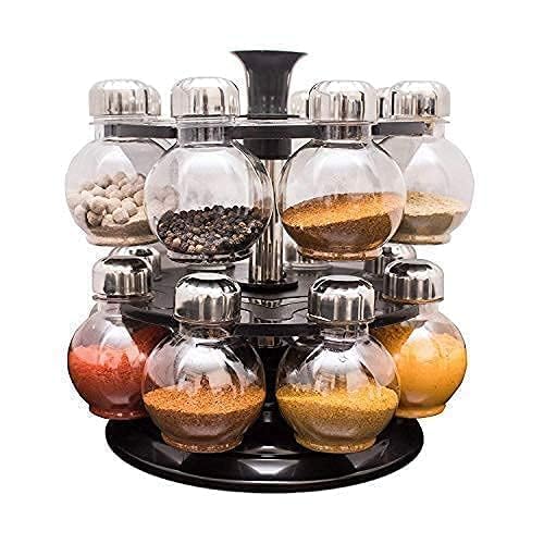 Plastic Big Revolving Spice Rack 16 in 1 Masala Rack Set