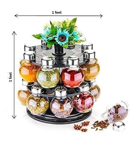 Plastic Big Revolving Spice Rack 16 in 1 Masala Rack Set