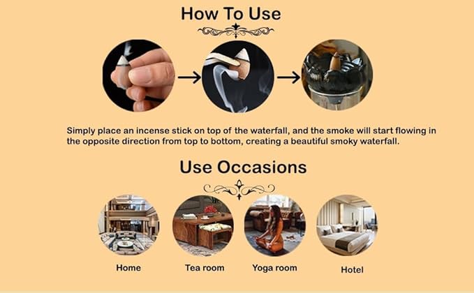 Shivling in Glass Fountain Backflow Smoke Fountain Incense Holder